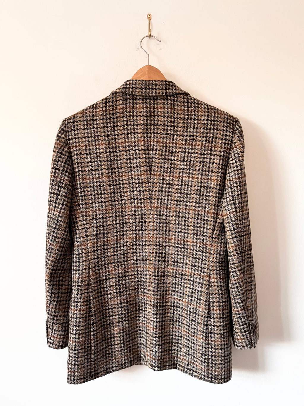 Max Mara Preowned Wool and Cashmere Houndstooth Blazer