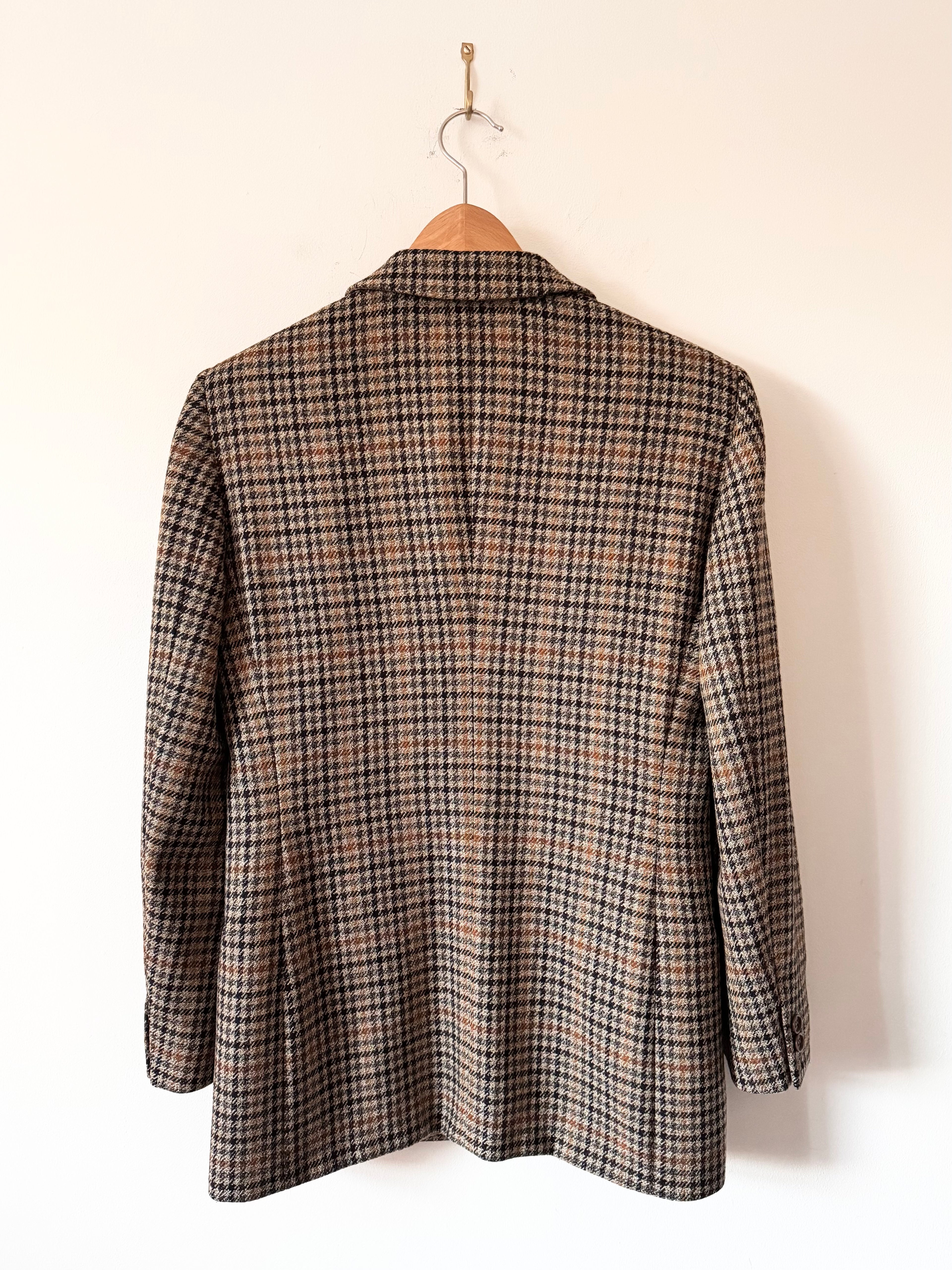 Max Mara Preowned Wool and Cashmere Houndstooth Blazer