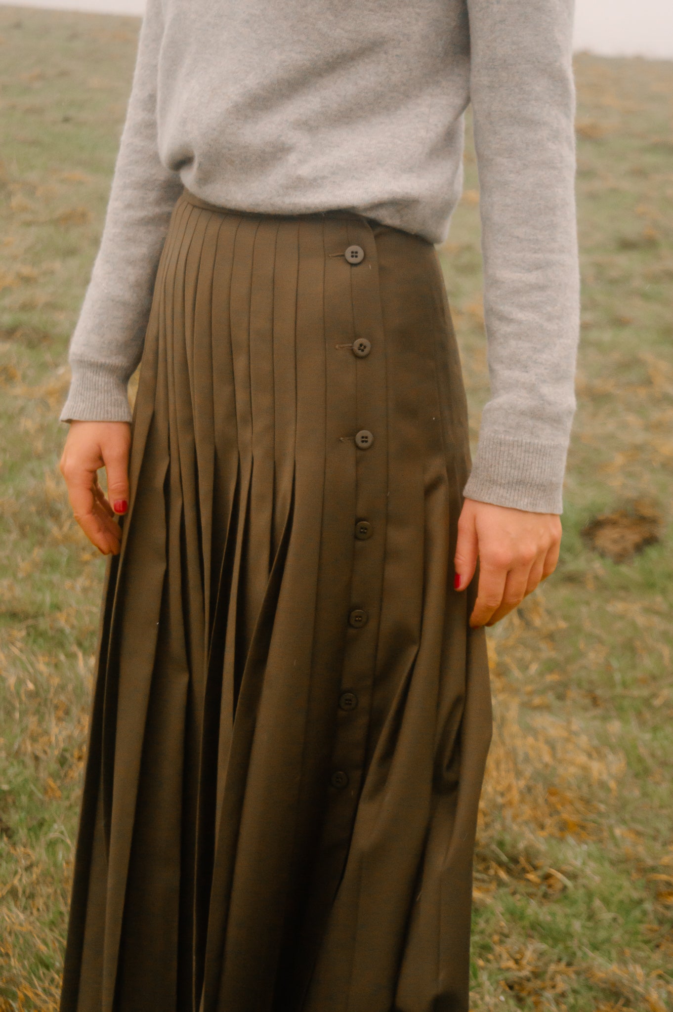 Aquascutum Vintage Midi Pleated Skirt