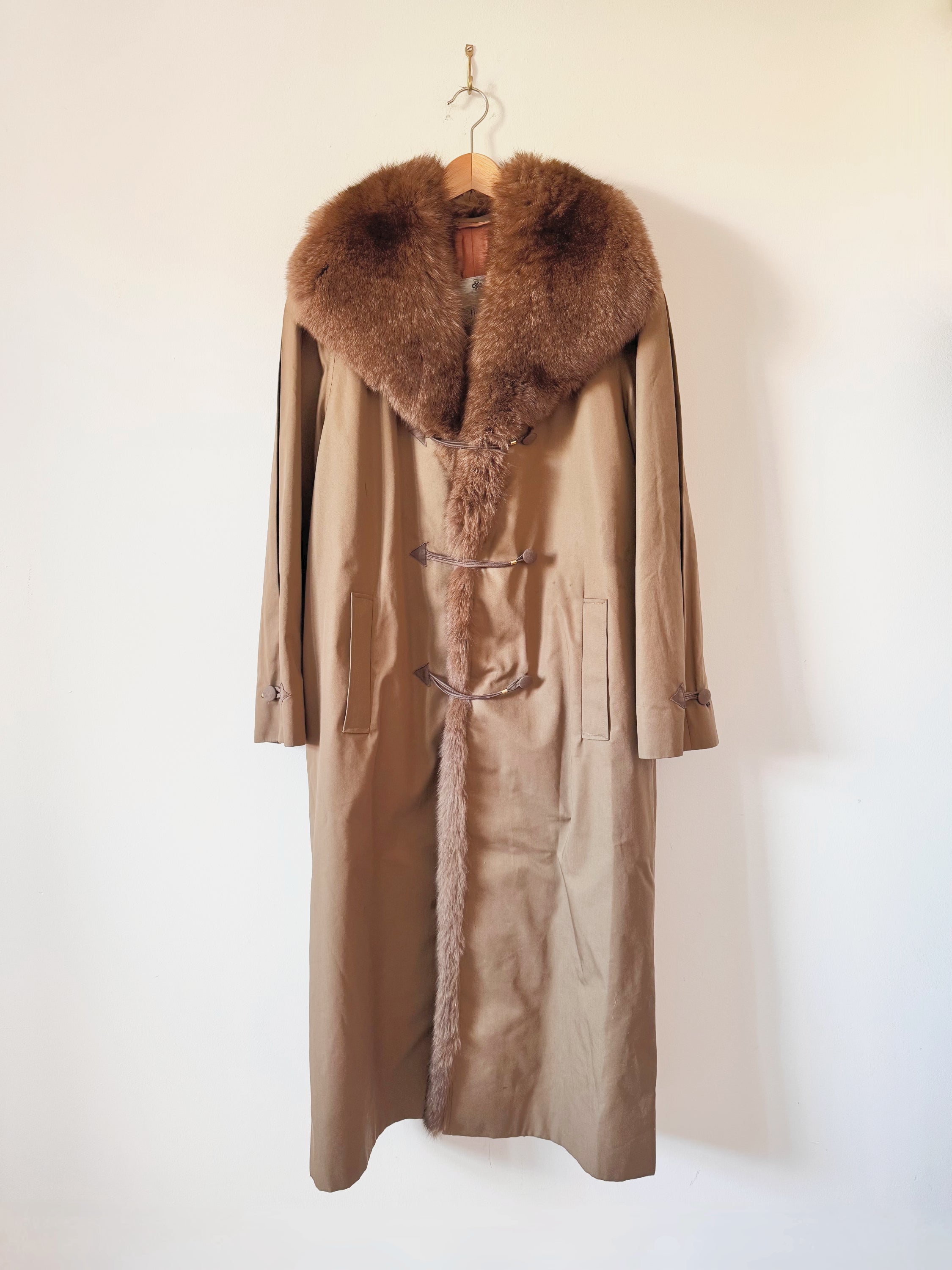 Aquascutum for Harrods Vintage Fur Collared Coat
