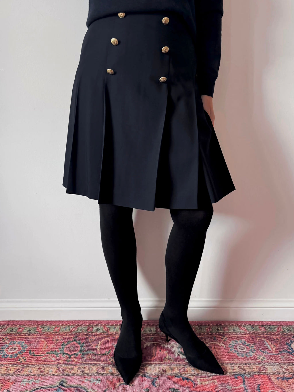 Escada Margaretha Ley Vintage Pleated Wool Blend Skirt image 1