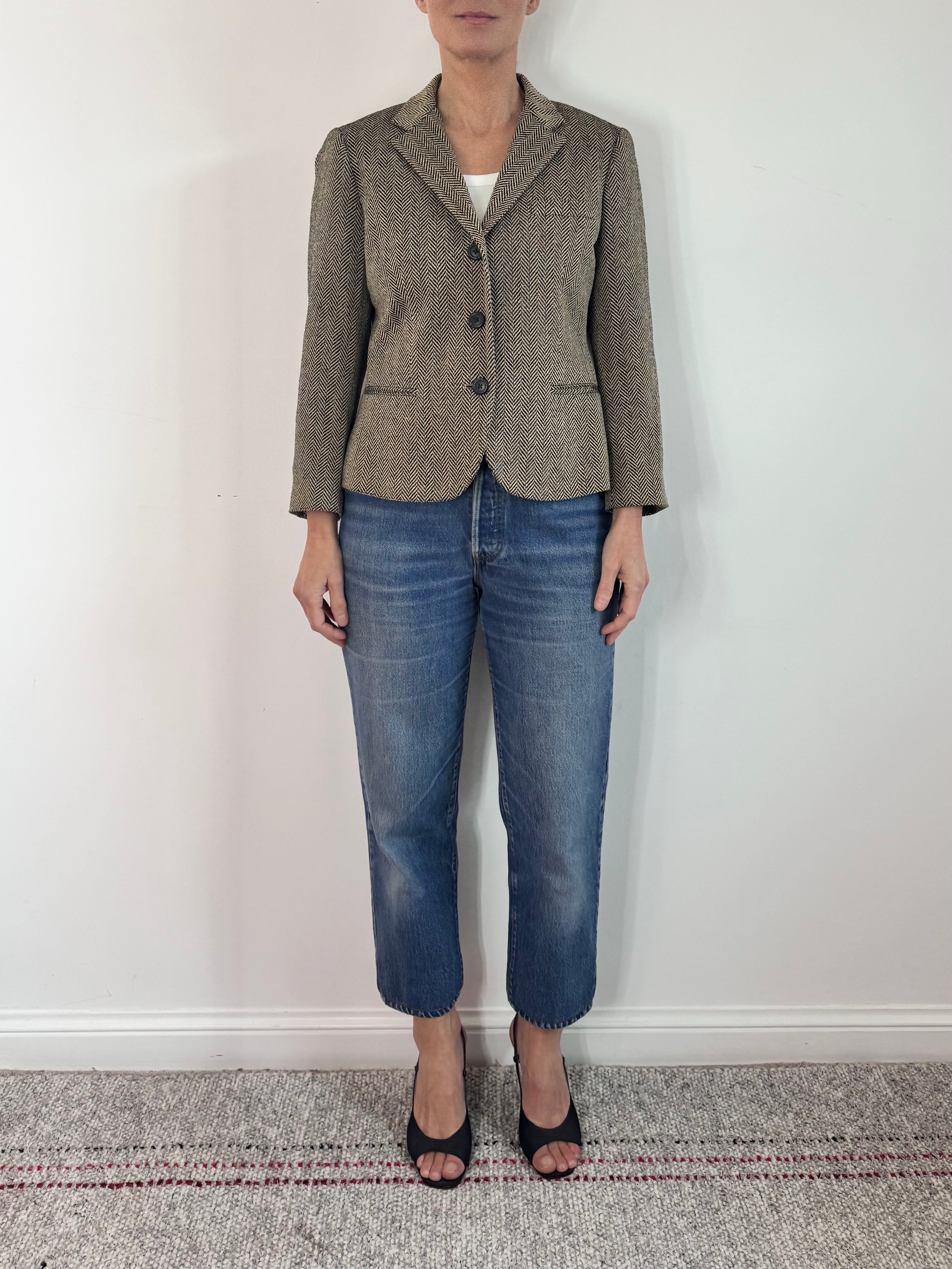 Ralph Lauren Pre-Owned Silk Herringbone Blazer image 0