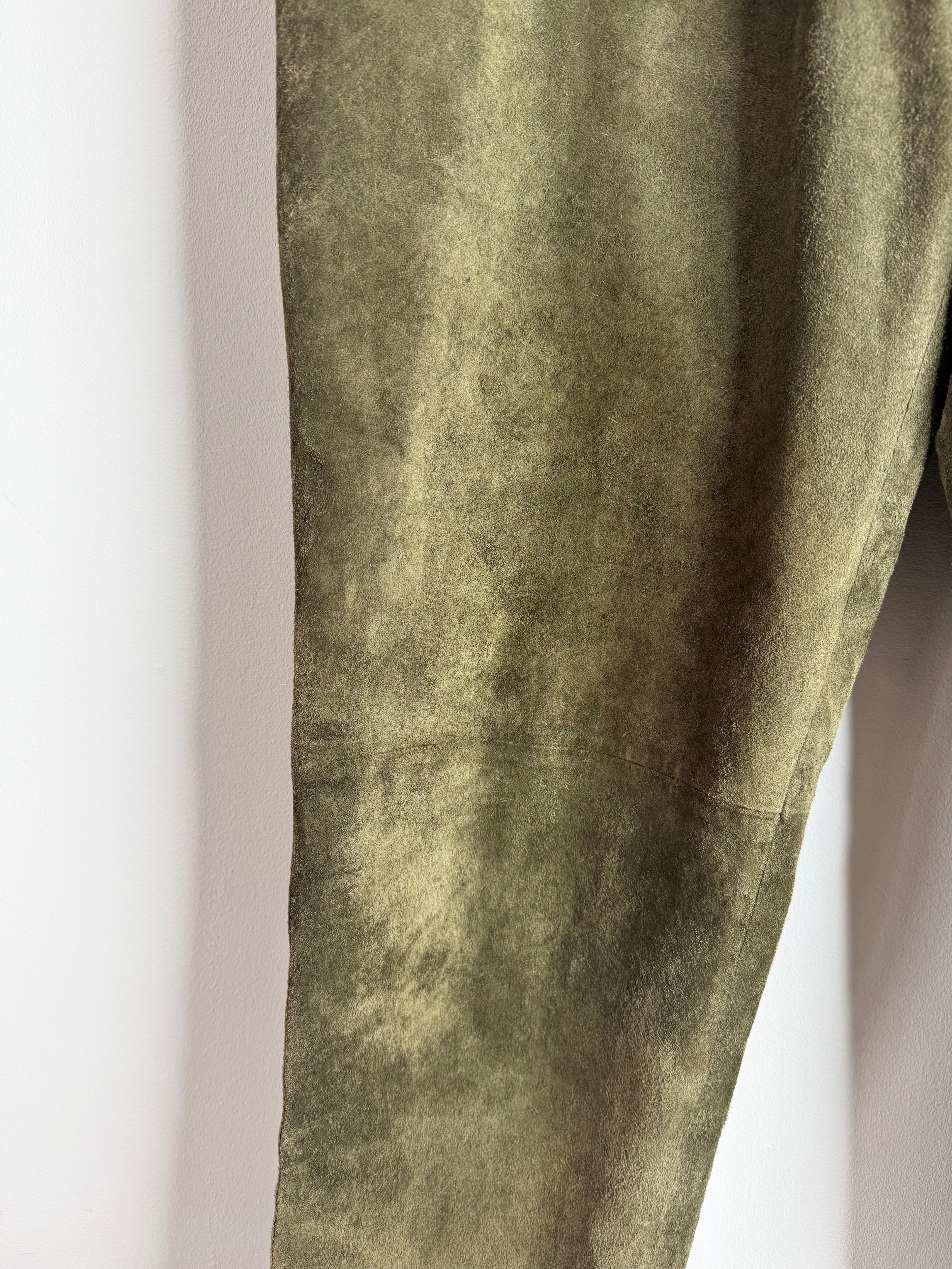 Vintage Green Suede Trousers image 4