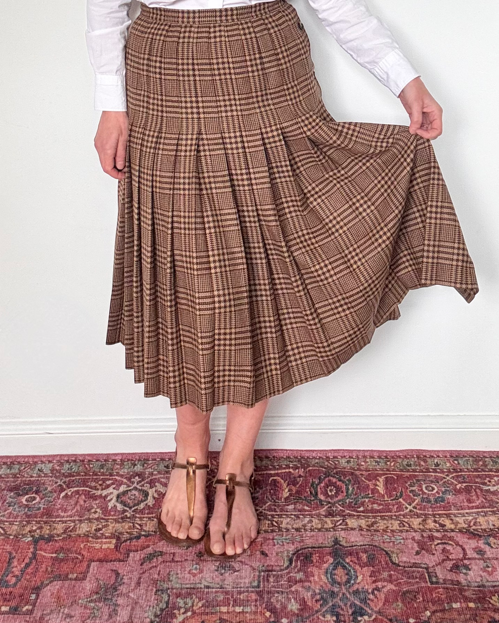 Valentino Miss V Vintage Prince of Wales Check Pleated Skirt image 1