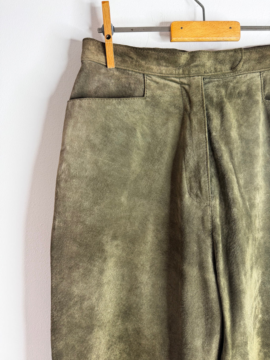 Vintage Green Suede Trousers image 2