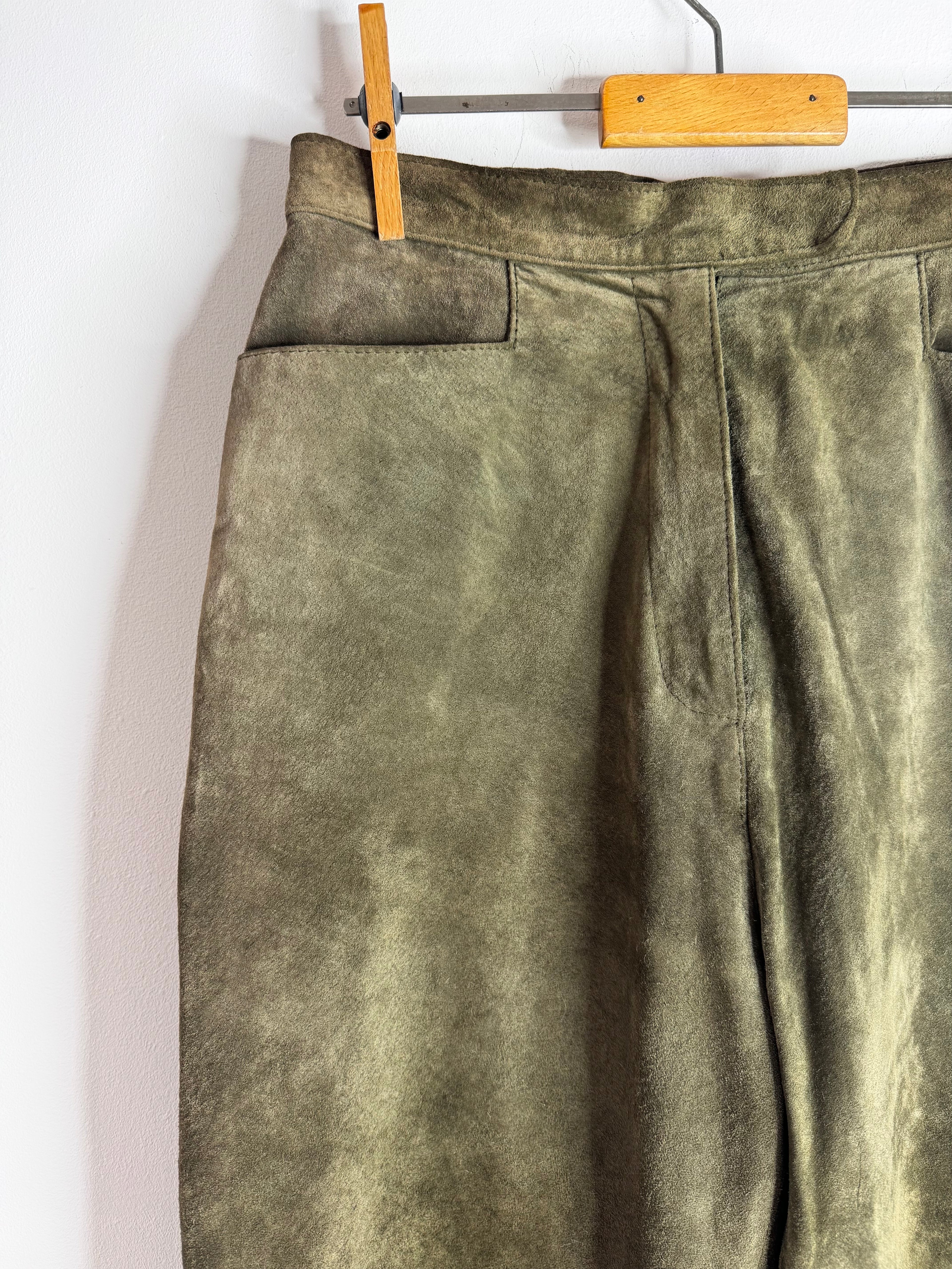 Vintage Green Suede Trousers image 2