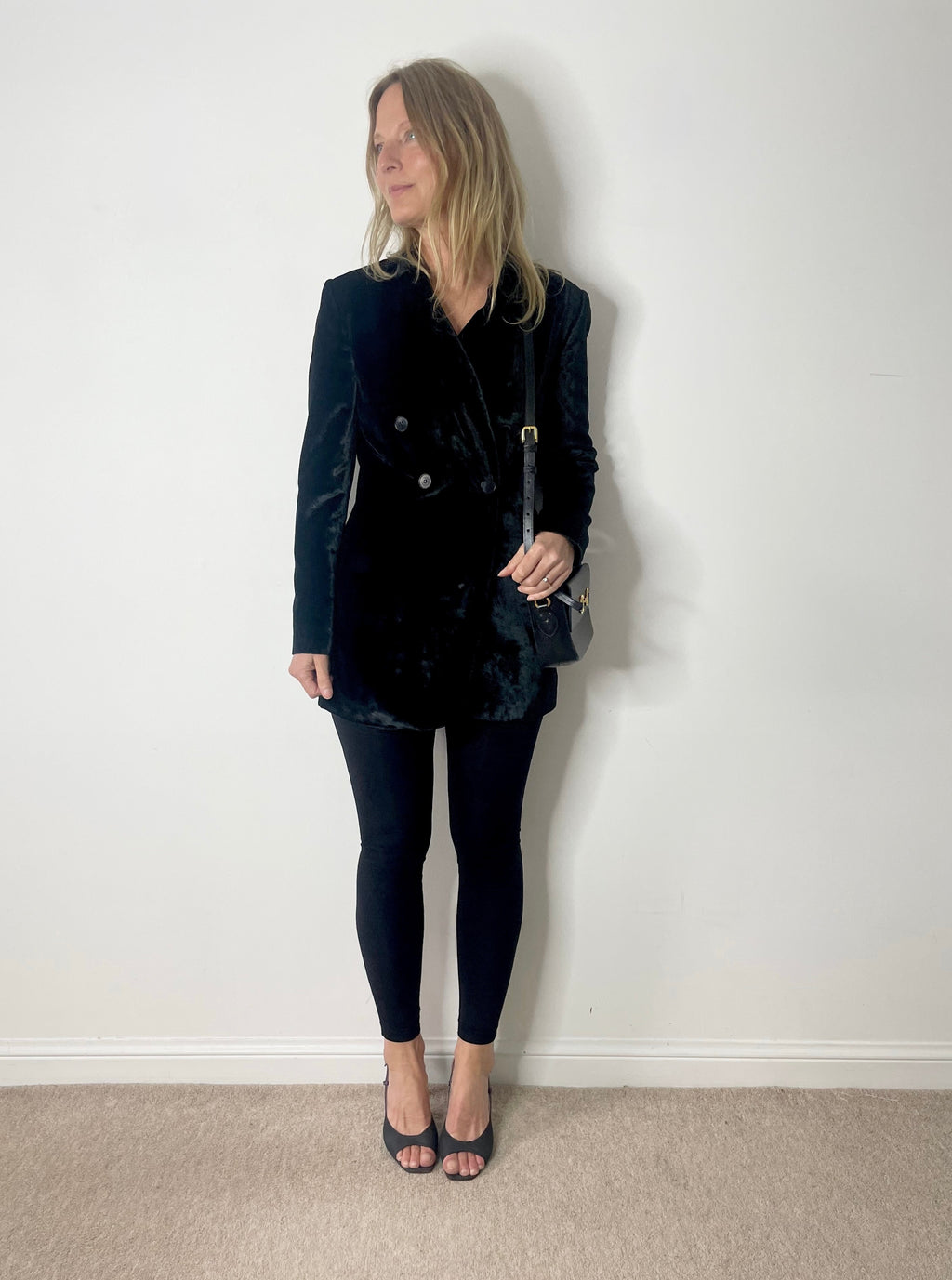 MANI Preowned Longline Crushed Velvet Blazer image 0