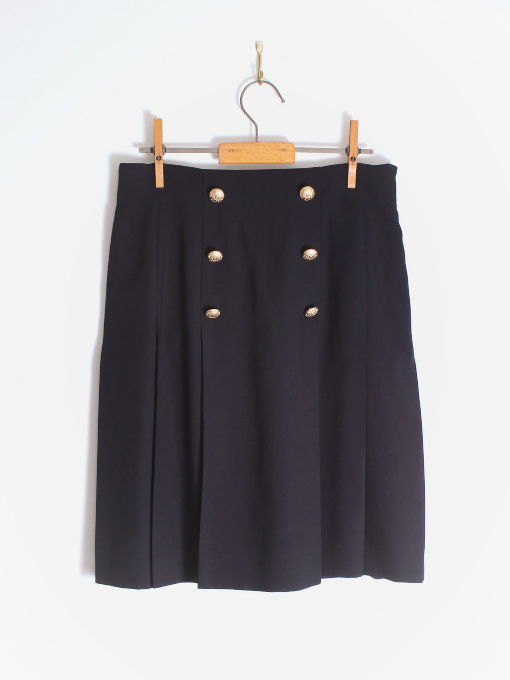 Escada Margaretha Ley Vintage Pleated Wool Blend Skirt image 0