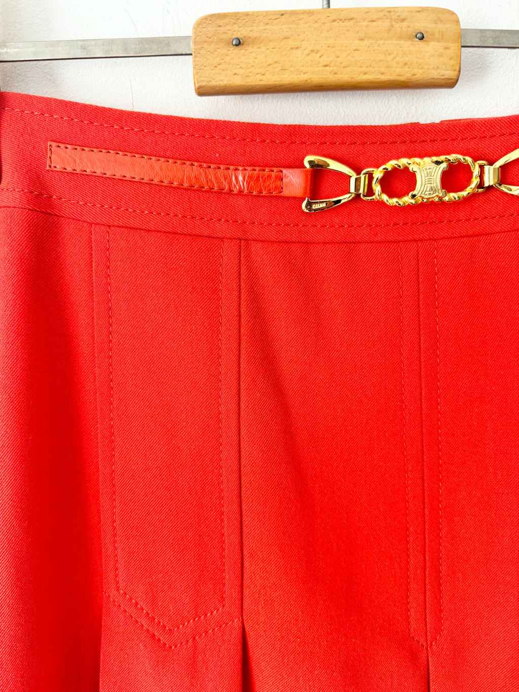 Celine Vintage Pleated Horsebit Skirt image 6